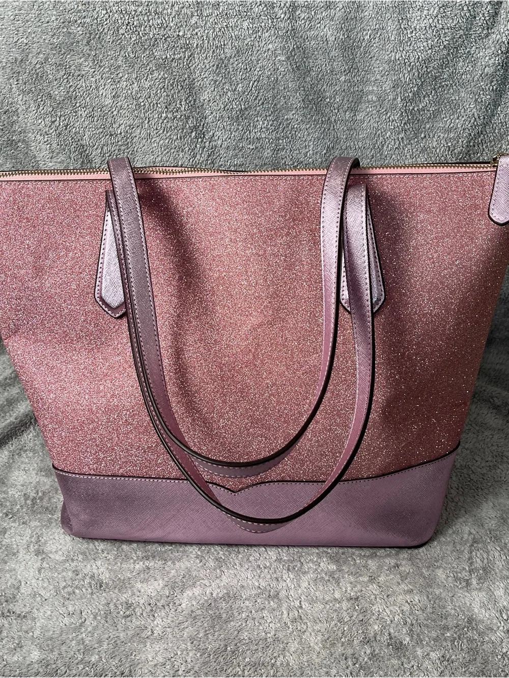 Kate Spade Pink Lola Glitter Tote Bag bling Barbie pink